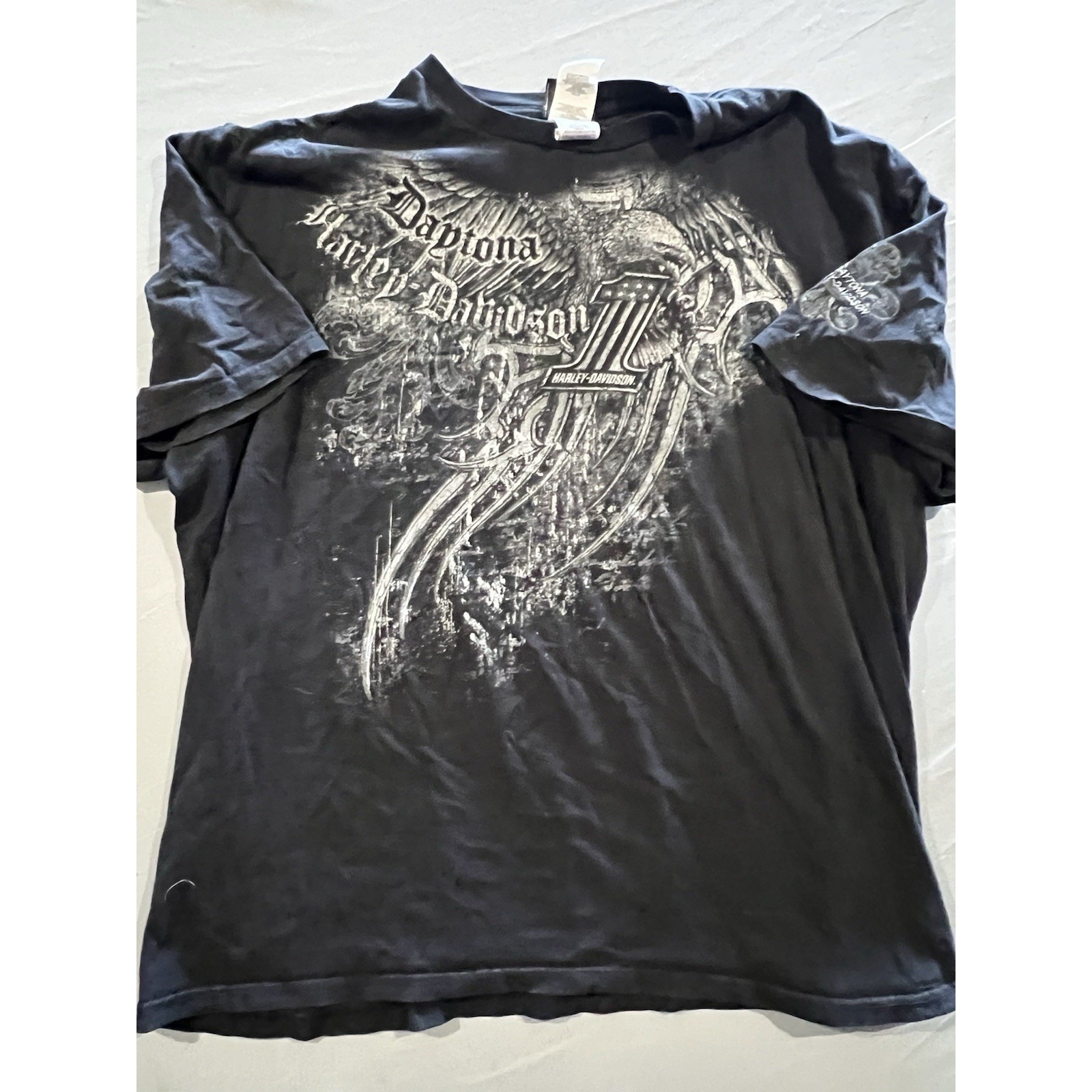 Harley Davidson Official T Shirt Daytona Beach Black 2xl America Eagle